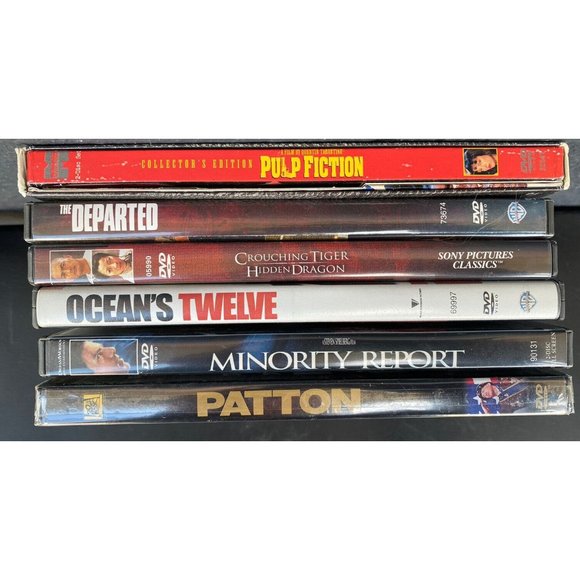 Lot of 6 Action DVDs Ised and New Patton Minority Report Pulp Fiction More - Picture 1 of 12
